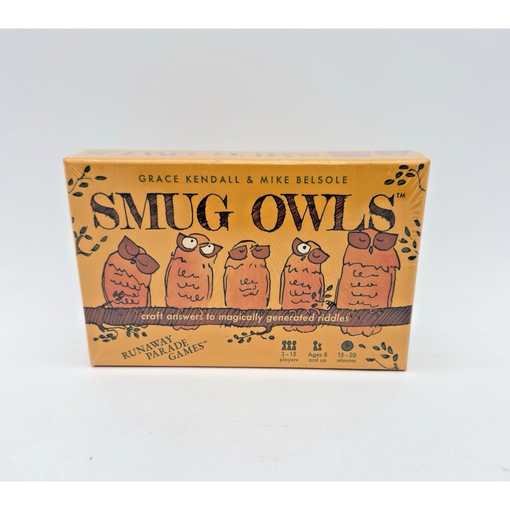 Smug Owls Award Winning Hilarious & Creative Riddle Card Game New Sealed